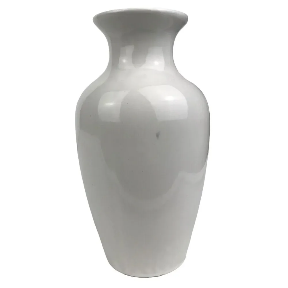 Jasco 6'' Bud Vase Bamboo Motif White Black Painted Made in Taiwan